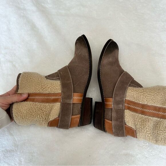 Kelsi Dagger Leather Sherpa Booties Size 8 - Picture 10 of 13